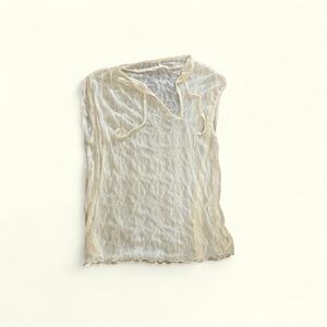 Second Skin Overalls Cream Sheer Top